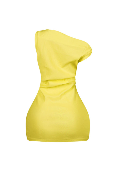 Carmina Asymmetric Off Shoulder Mini Dress